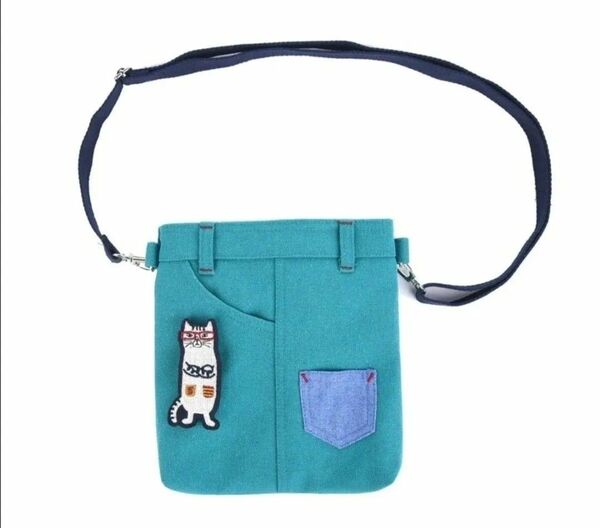 ポシェット ショルダーバッグ ネコザワ かわいい ネコ 猫 ねこ クスグルジャパン グリーン ネコまるけ ウエストポーチ