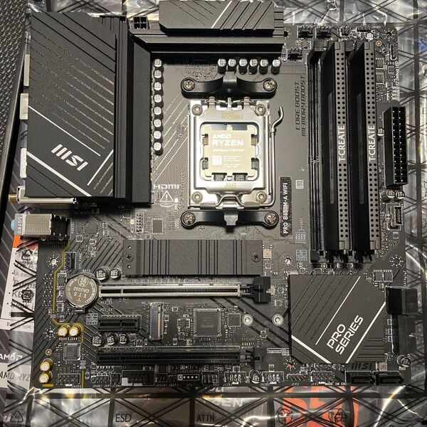 自作PCセット MSI PRO B650M-A WIFI Ryzen 9 PRO 7945 DDR5 32GB×2 計64GB