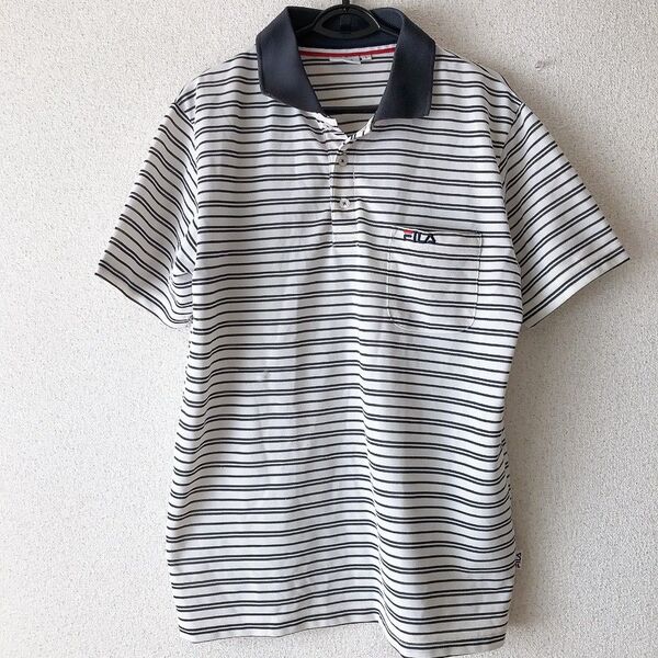 FILA フィラ ボーダー ポロシャツ 半袖 L