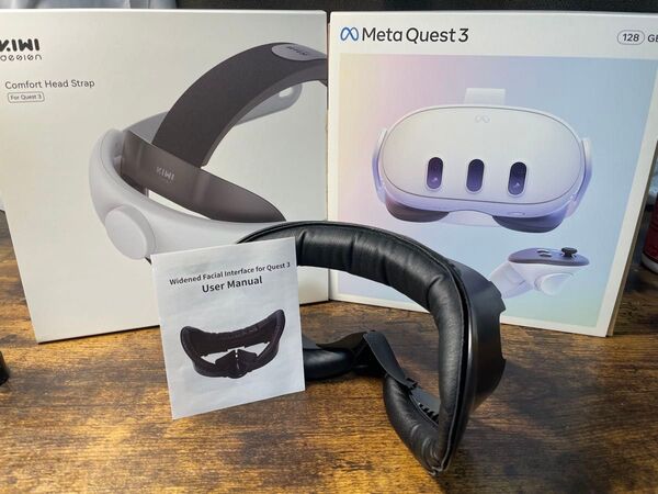 3点セット 箱付き Meta Quest 3 付属品完備 ヘッドストラップ