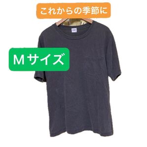 半袖 Tシャツ 胸ポケット 無地 トップス メンズ Mサイズ グレー系 夏 シンプルな 着まわしの良い 定番 【他商品出品中】