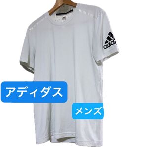 adidas アディダス トレーニングウェア スポーツウェア ホワイト系 メンズ Lサイズ 通気性のよい 肌触りの良い 軽い