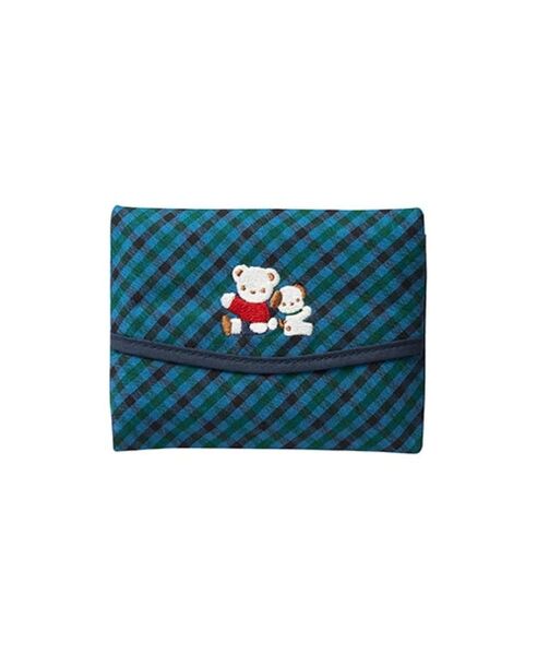 【新品未使用】ファミリア familiar ポケットティッシュケース カバー 青チェック