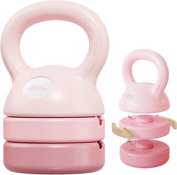 可変式ケトルベル 3in1 初心者向け 5LB 8LB 12LB プレート調節可能 自宅トレーニングジム 筋トレ ダイエット器具