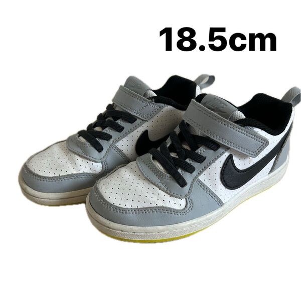 NIKE ナイキ キッズ スニーカー 18.5cm ホワイト グレー ブラック 子ども 子供 靴 白 男の子