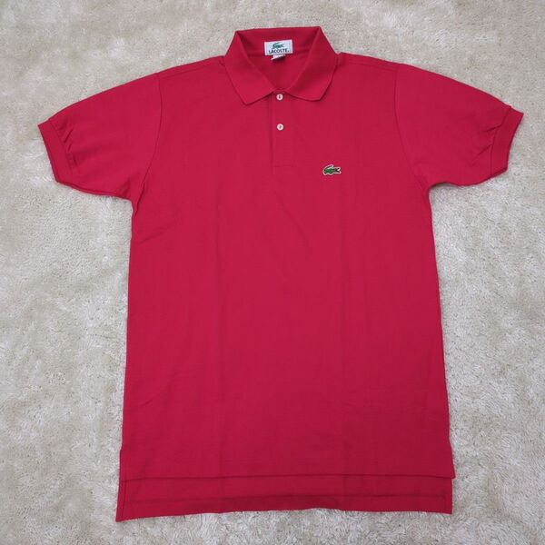【極美品】LACOSTE USA ポロシャツ 半袖 S 赤 レッド Lサイズ相当