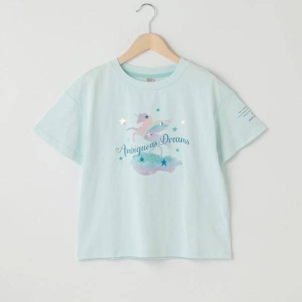 メゾピアノジュニア 半袖Tシャツ ユニコーン ペガサスTシャツM150 グリーン 140