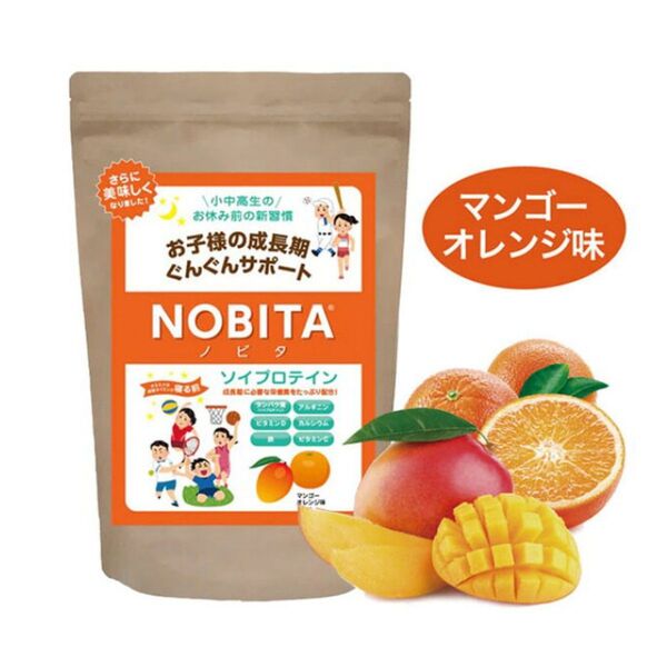 NOBITA ノビタ プロテイン マンゴーオレンジ味 600g ソイプロテイン
