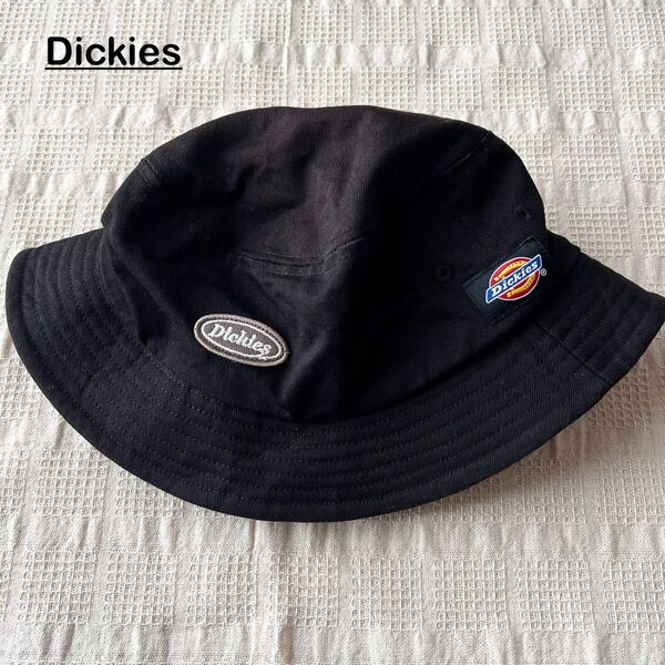 Dickies ディッキーズ 黒 ハット バケット ロゴ刺繍 帽子 フェス バケットハット ブラック バケハ