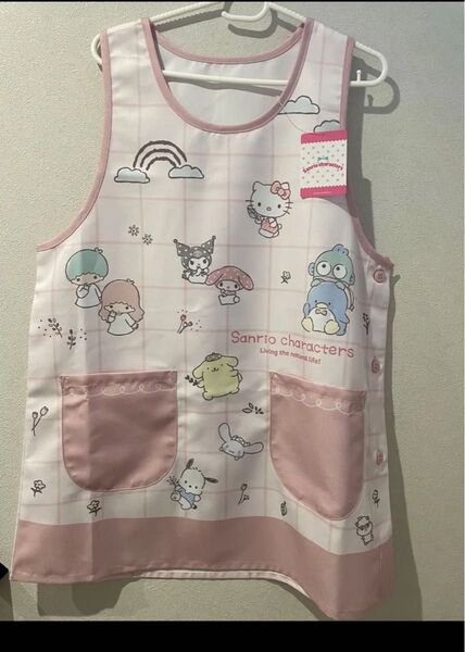 サンリオキャラクター 保育士 エプロン M-L キティ マイメロディ