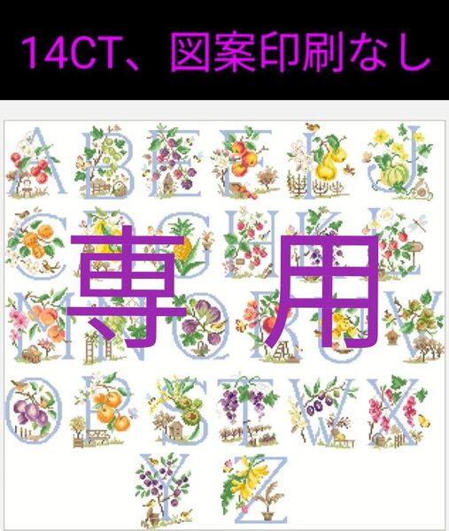 クロスステッチキット フルーツアルファベット (図案印刷なし)