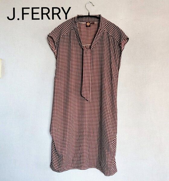J.FERRY ジェイフェリー リボンボウタイ チュニックワンピース サイズ40