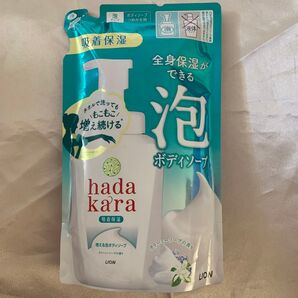 hada kara ボディソープ クリーミーソープの香り 400ml 詰替 泡ボディーソープ 吸着保湿 ハダカラ ライオン