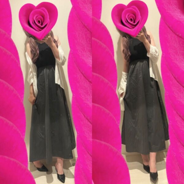w closet★リブ切り替えノースリーブワンピース★