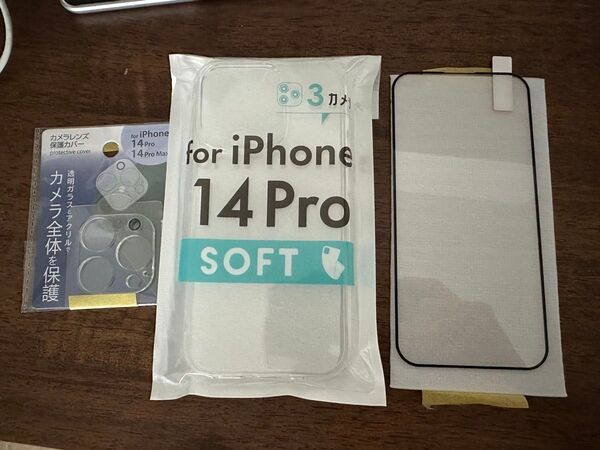 iPhone 14 pro ケース フィルム カメラフィルム 3点セット