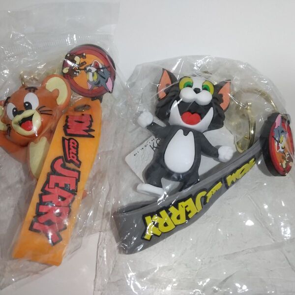 【新品/未使用】トムとジェリー立体3D ラバー キーホルダー
