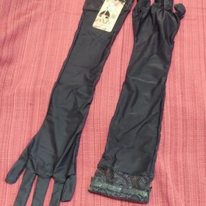 ロンググローブ レースグローブ(ブラック黒) 手袋 XL〜3L