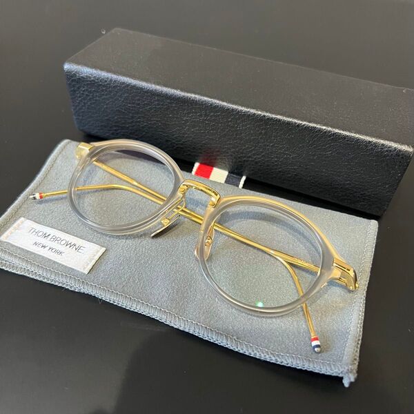 【正規品】THOM BROWNE トムブラウン TB-011 GRY × GLD 46 サングラス 調光レンズ