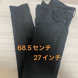ユニクロ スキニーデニム 27インチ ブラック 2