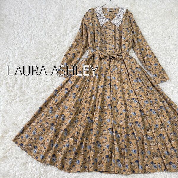 LAURA ASHLEY ローラアシュレイ M ワンピース 花柄 マキシ丈