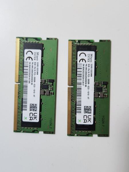 SK hynix DDR5 5600 SODIMM 8GBメモリ 2枚セット