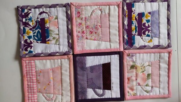 パッチワーク コースター ハンドメイド 6枚セット