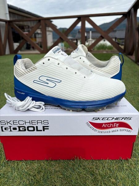 SKECHERS GO GOLF ARCHFIT プロ 5 ハイパー ゴルフシューズ 25.5cm ホワイト/ブルー