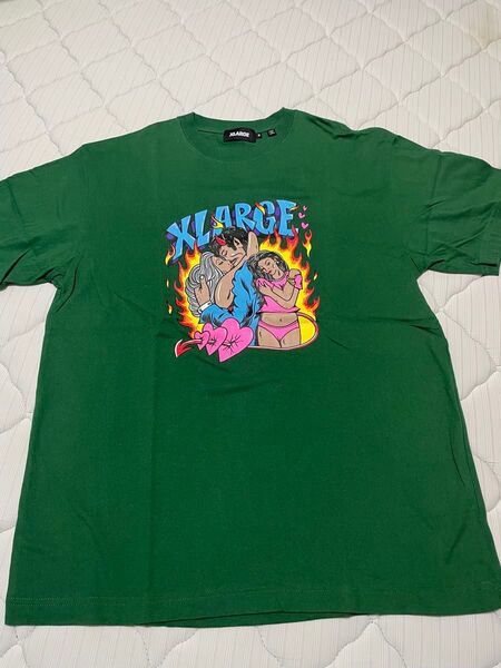 XLARGE Tシャツ グリーン 、ホワイト Lサイズ
