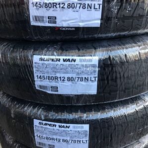 25年製!送料込み!145/80R12 80/78 ヨコハマタイヤY356スーパーバン新品4本セット145R12 6PRラップ巻き
