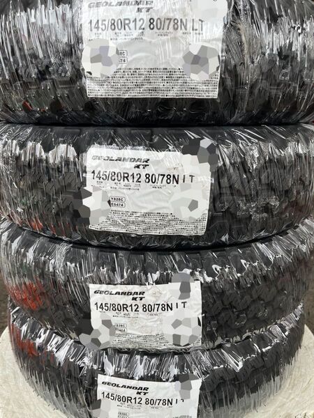 25年製!送料込み!145/80R12 80/78NヨコハマタイヤGEOLANDAR KT Y828C 4本 新品