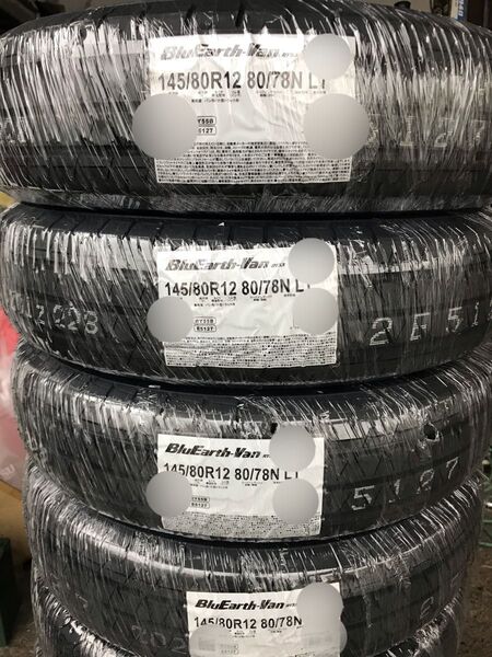 25年製!送料込み!145/80R12 80/78NヨコハマタイヤRY55 BluEarth-Van新品 4本