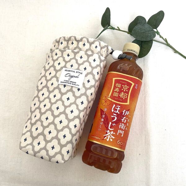 北欧白花 ペットボトルカバー ハンドメイド