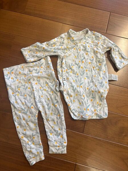 コニー ロンパース上下セット 花柄