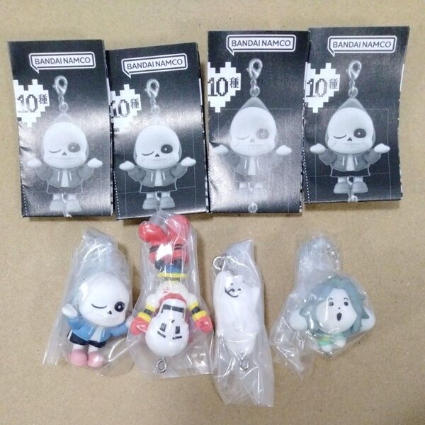 アンダーテイル UNDERTALE つまんでつなげてマスコット 4種 セット サンズ パピルス テミー うざいイヌ トビー