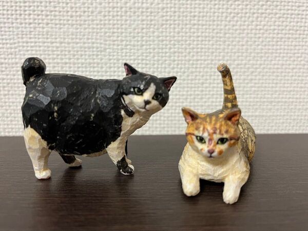 はしもとみお 猫の彫刻2 ガチャガチャ カプセルトイ 小鉄くん&チミちゃん