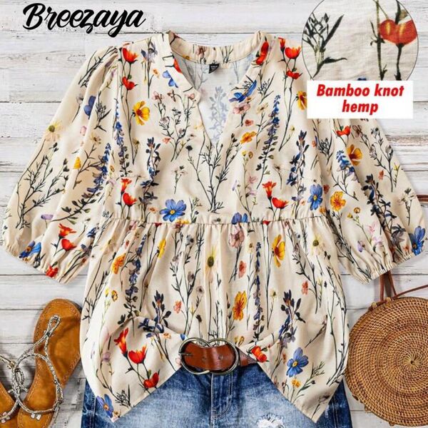 【シーイン】SHEIN 花柄 トップス Lサイズ