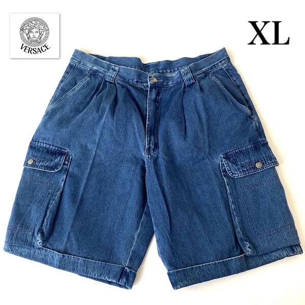VERSACE JEANS SIGNATURE バギー デニム ハーフパンツ ショートパンツ カーゴパンツ メデューサ XL
