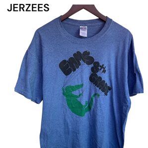 USA古着 JERZEES Tシャツ ワニ柄 サイズXL ブルー