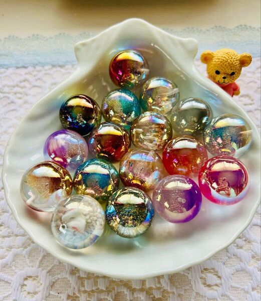 【週末限定値下げ!】25mm 片穴きらきらビーズまとめ売り カラフル ハンドメイド