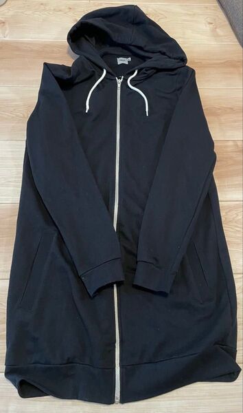 ASOS エイソス トップス ロング丈ジップアップパーカー ブラック