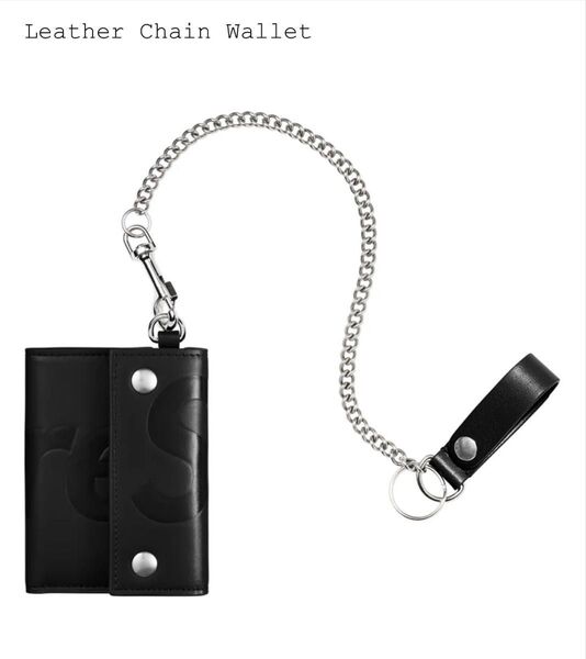Supreme Leather Chain Wallet Black