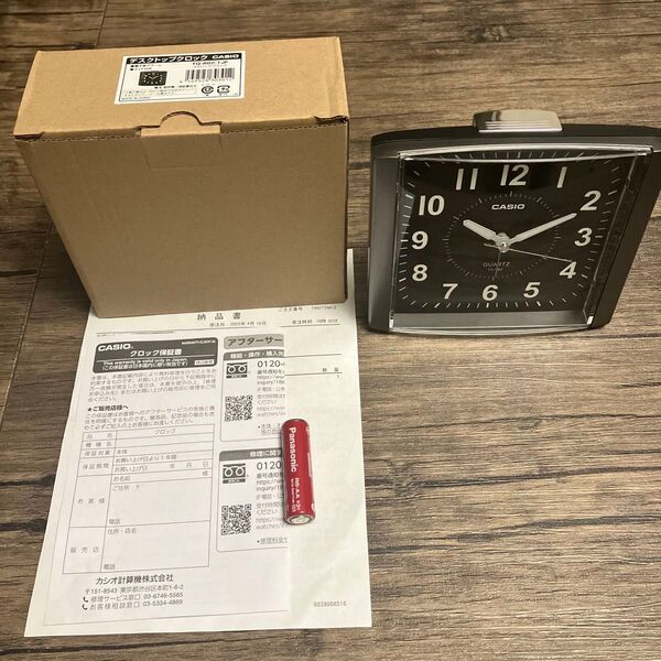 【ほぼ新品】 CASIO (カシオ) 目覚まし時計 黒 アナログ スタンダード スヌーズ ライト 付き TQ-482-1JF