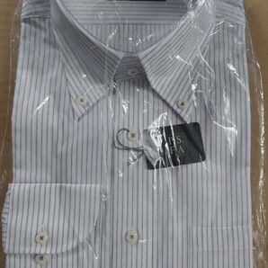 【新品】P.S.FA ドレスシャツ ストライプ柄 グレー 長袖 Lサイズ