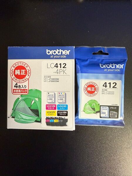 brother 純正インク LC412 4色パック+ブラック LC412-4PK① + LC412BK①