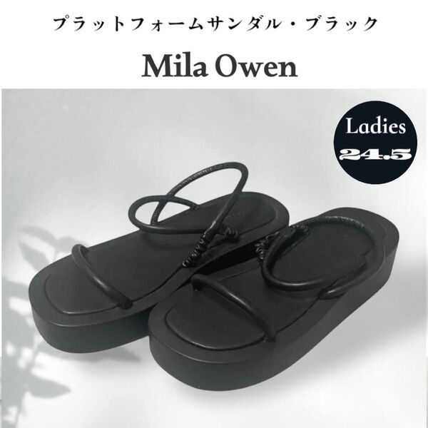 Mila Owen ミラオーウェン プラットフォームサンダル 24.5cm 黒