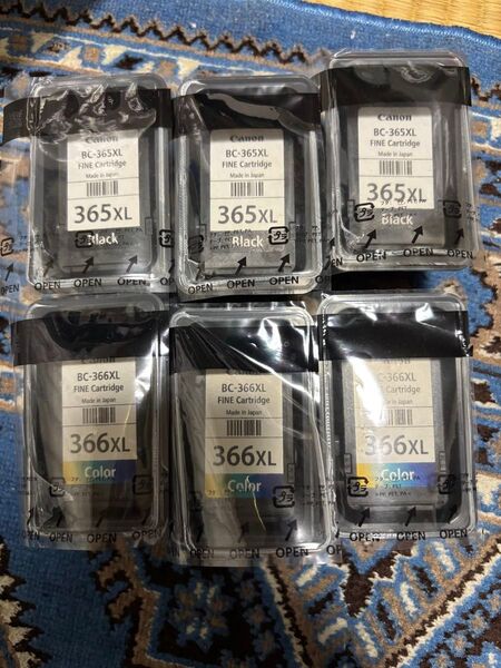 まとめ売りCanon 使用済み インクカートリッジ BC-365XL BC-366XL 合計6個まとめ売り ケース付