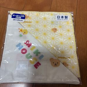 新品 ミキハウス ガーゼハンカチ 綿100