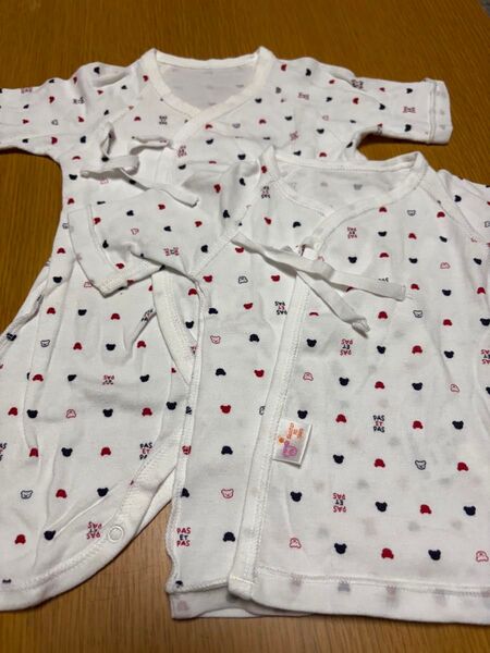 赤ちゃんの城 コンビ肌着 短肌着 2枚セット 新生児 出産準備 ベビー服