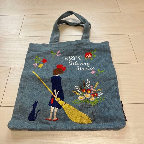 ジブリ 魔女の宅急便 キキ 刺繍デニムトートバッグ