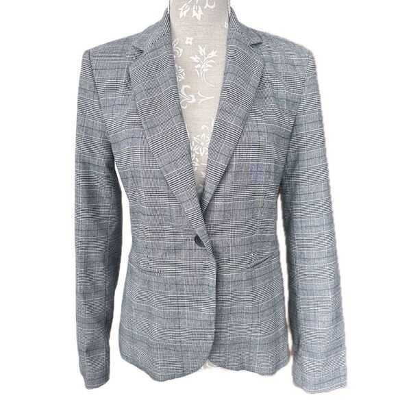 長袖 ジャケット グレー テーラードジャケット ZARA ザラ チェック柄